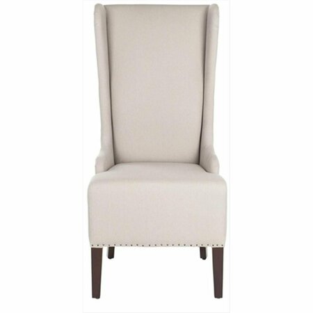 SAFAVIEH Jack Bacall Nailhead Beige Linen Side Chair MCR4501E